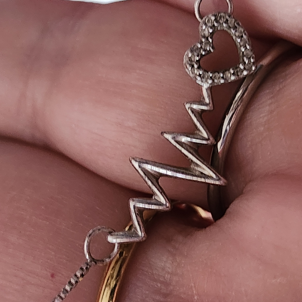 Silver Heartbeat Necklace